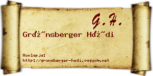 Grünsberger Hédi névjegykártya